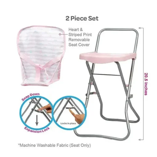 Acessórios para cadeira alta Adora rosa bebê para bonecas