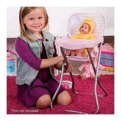 Acessórios para cadeira alta Adora rosa bebê para bonecas
