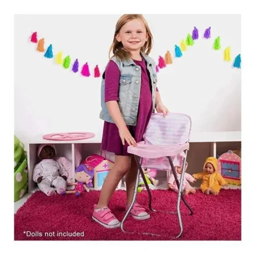 Acessórios para cadeira alta Adora rosa bebê para bonecas