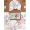 AD Sutton – Cobertor de algodão para bebê com faixa de cabeça ou conjunto de chapéu, flor lilás