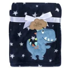 AD Sutton - Cobertor de pelúcia Baby Essentials, azul Dino