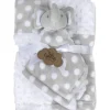AD Sutton - Cobertores essenciais para bebês com cobertor de segurança, cinza elefante
