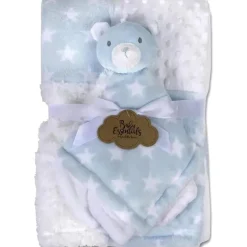 AD Sutton - Cobertores essenciais para bebês com cobertor de segurança, azul urso