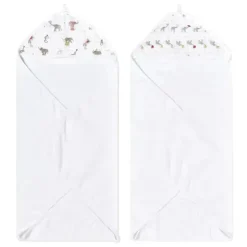 Aden + Anais - 2 Pk Essential Elefante Circo Toalha de banho com capuz para bebê