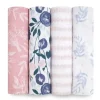 Aden + Anais - 4 Pk Swaddles de musselina, flores desabrochando
