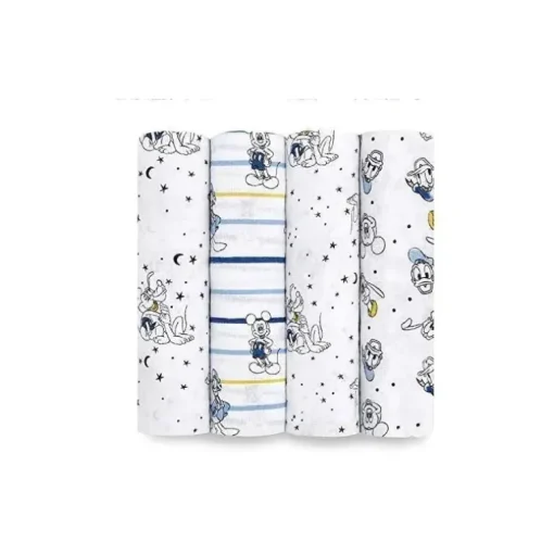 Aden + Anais - 4 Pk Swaddles Muslin, Mickey Stargazer