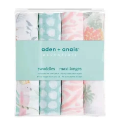 Aden + Anais - 4 Pk Swaddles Muslin, Tropicália