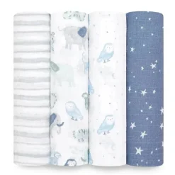 Aden + Anais - 4 Pk Swaddles Muslin, Time To Dream