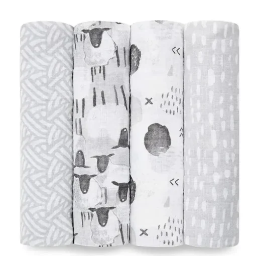 Aden + Anais - 4 Pk Swaddles de musselina, pasto