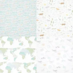 Aden + Anais - 4 Pk Swaddles Muslin, Voyager