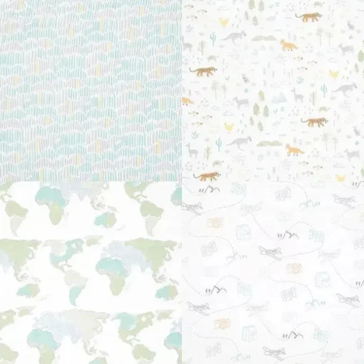 Aden + Anais - 4 Pk Swaddles Muslin, Voyager