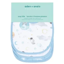 Aden + Anais - Babador de musselina de algodão 3Pk, Space Explorers