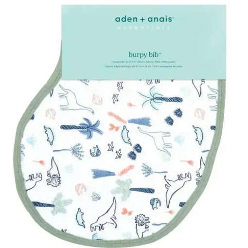 Aden + Anais - Babete Burpy de musselina de algodão, Dinotime