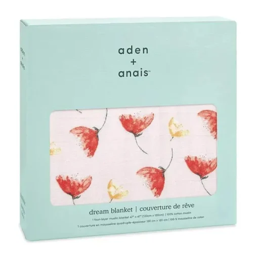 Aden + Anais - Cobertor de bebê escolhido para você, papoulas