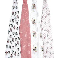 Aden + Anais - Cobertor Swaddle, Cobertores de Musselina, 4 unidades, Arco-íris da Minnie Mouse