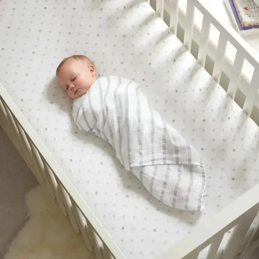 Aden + Anais - Cobertores Swaddleplus de musselina Dove 4 unidades, cinza/branco