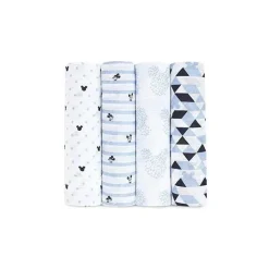 Aden + Anais - Disney Baby Swaddle, Graphic Mickey 4 Pack