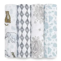 Aden + Anais - Pacote com 4 Swaddles Jungle