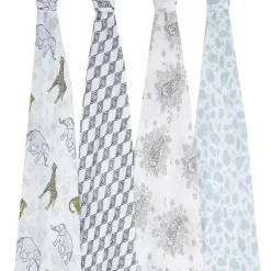 Aden + Anais - Pacote com 4 Swaddles Jungle