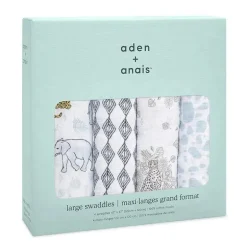 Aden + Anais - Pacote com 4 Swaddles Jungle