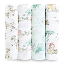 Aden + Anais - Pacote de 4 Swaddle, Rei Leão