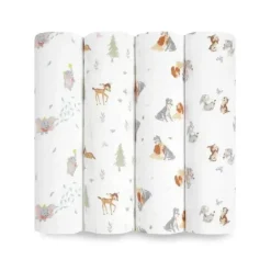 Aden + Anais - 4Pk Disney + Friends Cobertor Swaddles