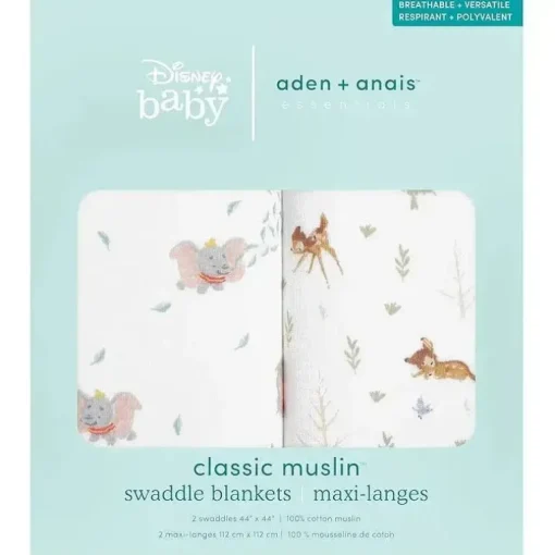 Aden + Anais - 2Pk Disney + Friends Cobertor Swaddle