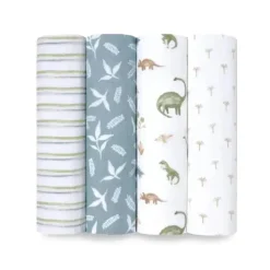 Aden + Anais - 4Pk Essential Dino Jungle Swaddle Blankets