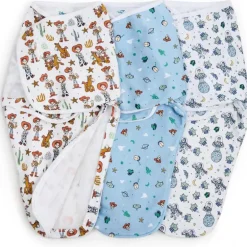 Aden + Anais - 3Pk Essentials Easy Swaddle Wrap Quick Change with Bottom Zipper, Toy Story
