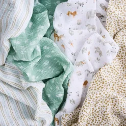 Aden + Anais - 4Pk Essentials Cotton Muslin Swaddle, Giraffe Safari
