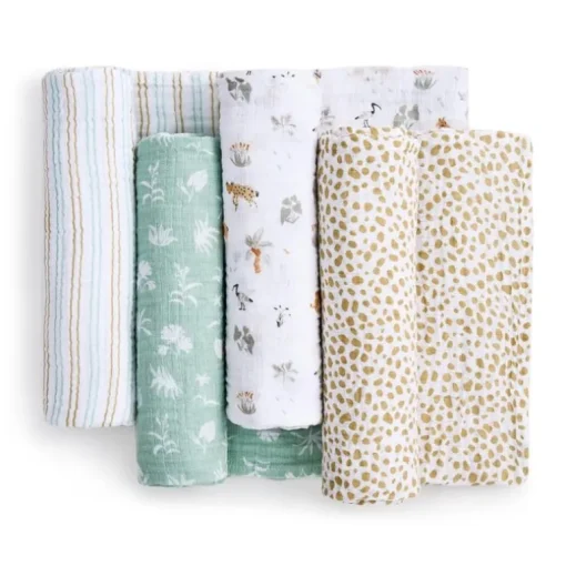 Aden + Anais - 4Pk Essentials Cotton Muslin Swaddle, Giraffe Safari