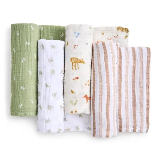 Aden + Anais - 4Pk Essentials Cotton Muslin Swaddle, Sage Woodland