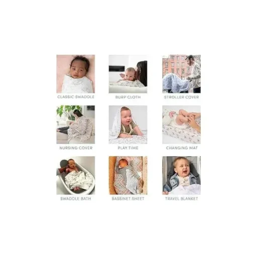 Aden + Anais - 4Pk Essential Dino Jungle Swaddle Blankets