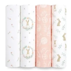 Aden + Anais - 4Pk Swaddles de musselina Coelhinhos corados