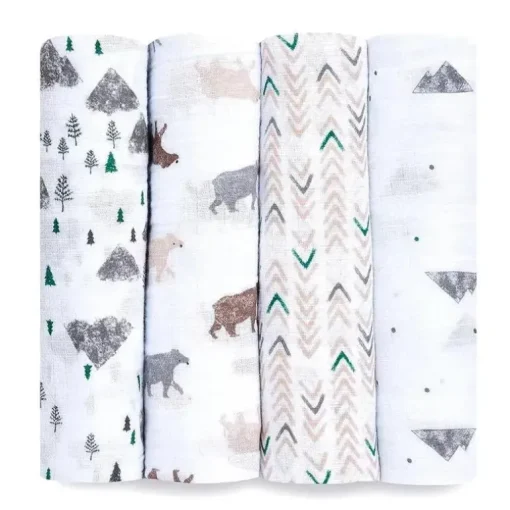 Aden + Anais - 4Pk Swaddles de musselina para ursos