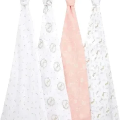 Aden + Anais - 4Pk Swaddles de musselina Coelhinhos corados