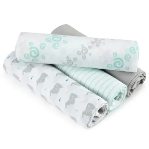 Aden + Anais - Swaddle de musselina de algodão 4 unidades, estrela bebê
