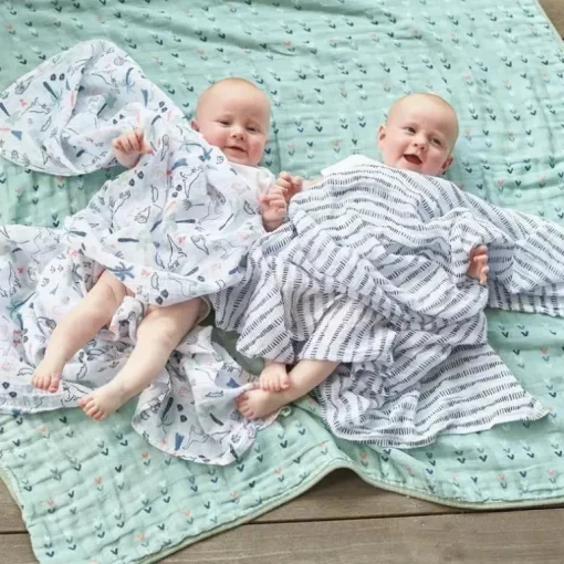 Aden + Anais - Swaddle de musselina de algodão 4Pk, Dinotime