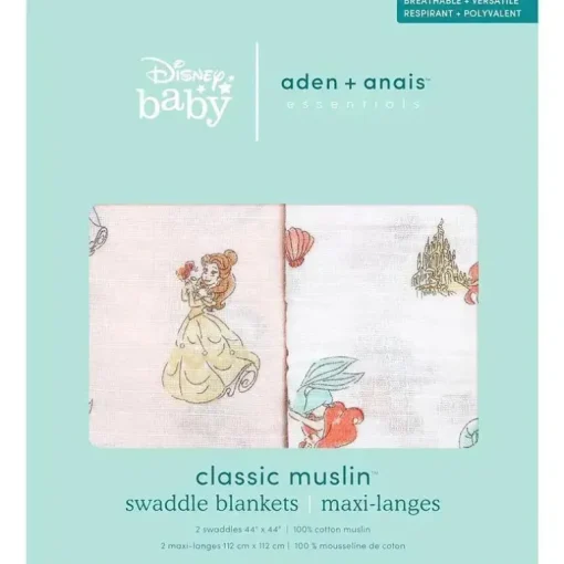 Aden + Anais - Swaddles - Muslin Disney Princess 2-Pack