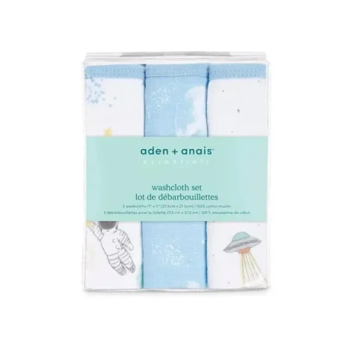 Aden + Anais - Toalha de musselina de algodão 3Pk, Space Explorers