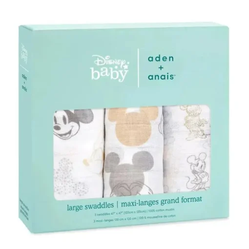 Aden + Anais Disney algodão musselina Swaddles Mickey + Minnie 3-Pacote