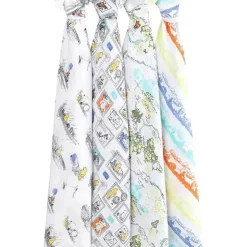 Aden + Anais Disney Baby Classic Swaddles Pacote de 4, Ursinho Pooh