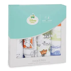 Aden + Anais Disney Baby Classic Swaddles Pacote de 4, Ursinho Pooh
