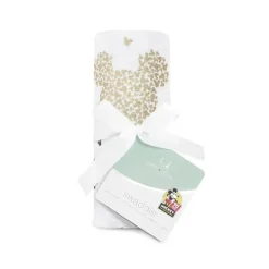Aden + Anais Disney Mickey's 90th Muselin Swaddling Pano, Branco, Preto e Dourado