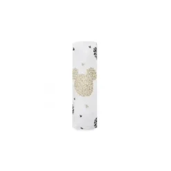 Aden + Anais Disney Mickey's 90th Muselin Swaddling Pano, Branco, Preto e Dourado