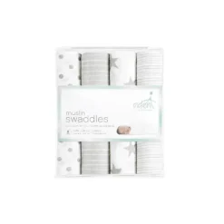 Aden + Anais Musselina Swaddle Dusty, pacote com 4