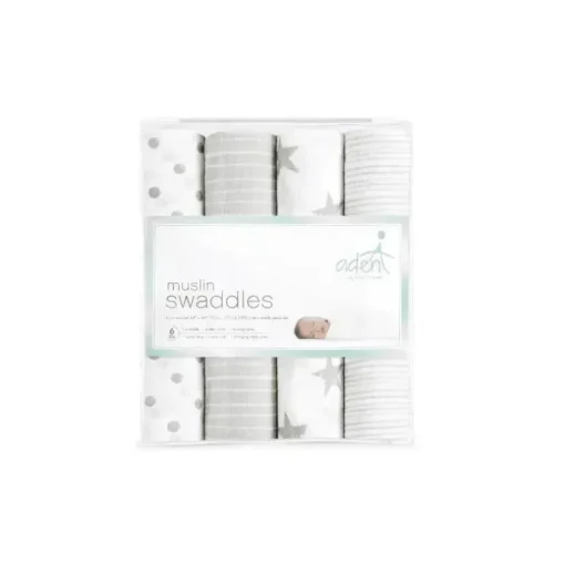 Aden + Anais Musselina Swaddle Dusty, pacote com 4