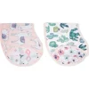 Aden + Anais pacote de 2 babetes Burpy Classic, Trail Blooms