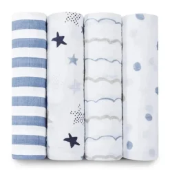 Aden + Anais 4Pk Swaddle Clássico, Rock Star