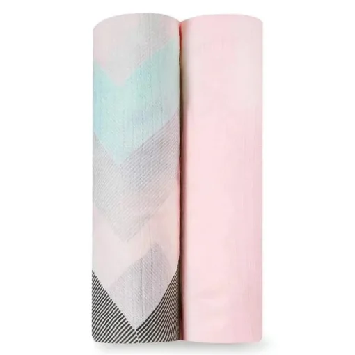 Aden + Anais Swaddles macios e sedosos Ziggy Pink Pacote com 2